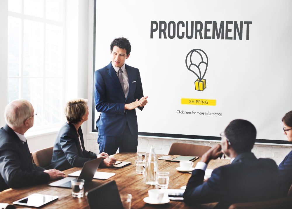 Procurement presentation in a business meeting